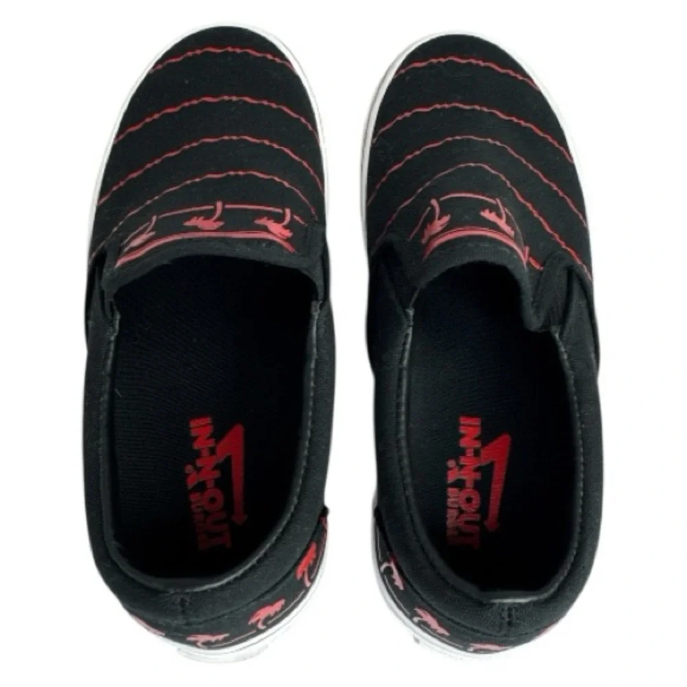 In-N-Out Burger Palm Tree Slip On Sneakers Black Red Size 7.5